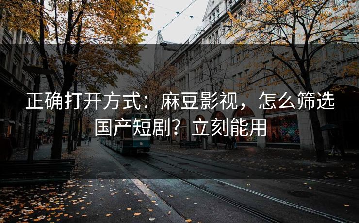 正确打开方式：麻豆影视，怎么筛选国产短剧？立刻能用