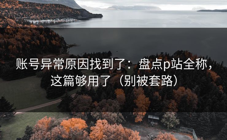 账号异常原因找到了:盘点p站全称,这篇够用了(别被套路)