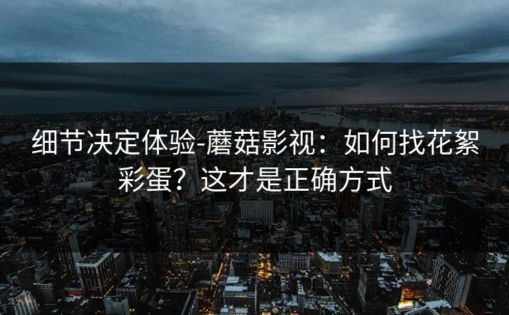 细节决定体验-蘑菇影视：如何找花絮彩蛋？这才是正确方式