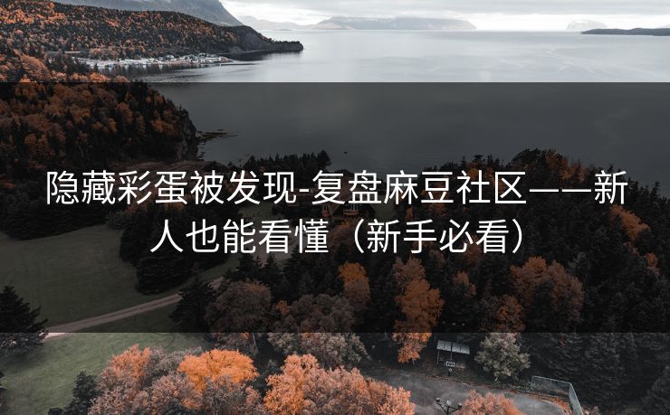 隐藏彩蛋被发现-复盘麻豆社区——新人也能看懂（新手必看）