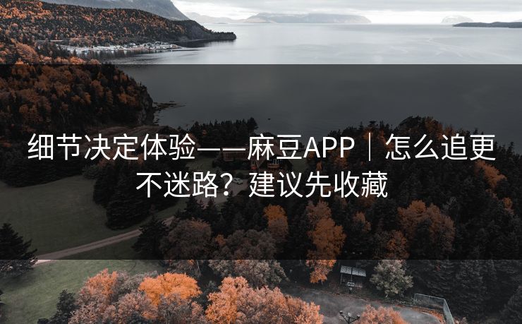细节决定体验——麻豆APP｜怎么追更不迷路？建议先收藏