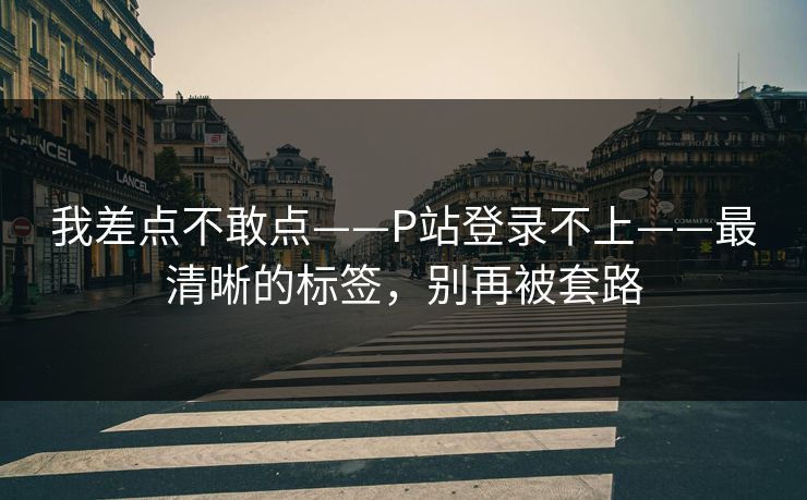我差点不敢点——P站登录不上——最清晰的标签，别再被套路